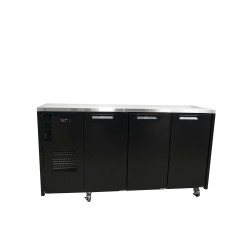 Cameo - Three Door Black Colorbond Under Counter Display Refrigerator