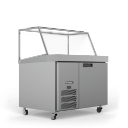 Banksia - One Door White Colorbond Prep Counter Refrigerator With Angled Blown Air Well