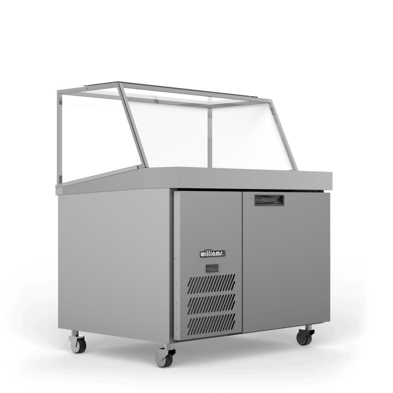 Banksia - One Door White Colorbond Prep Counter Refrigerator With Angled Blown Air Well