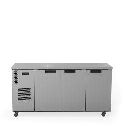 Cameo - Three Door Stainless Steel Under Counter Display Refrigerator