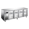 Topaz Under Counter - Four Door Stainless Under Counter Glass Door Refrigerator