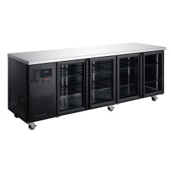 Topaz Under Counter - Four Door Black Under Counter Glass Door Refrigerator