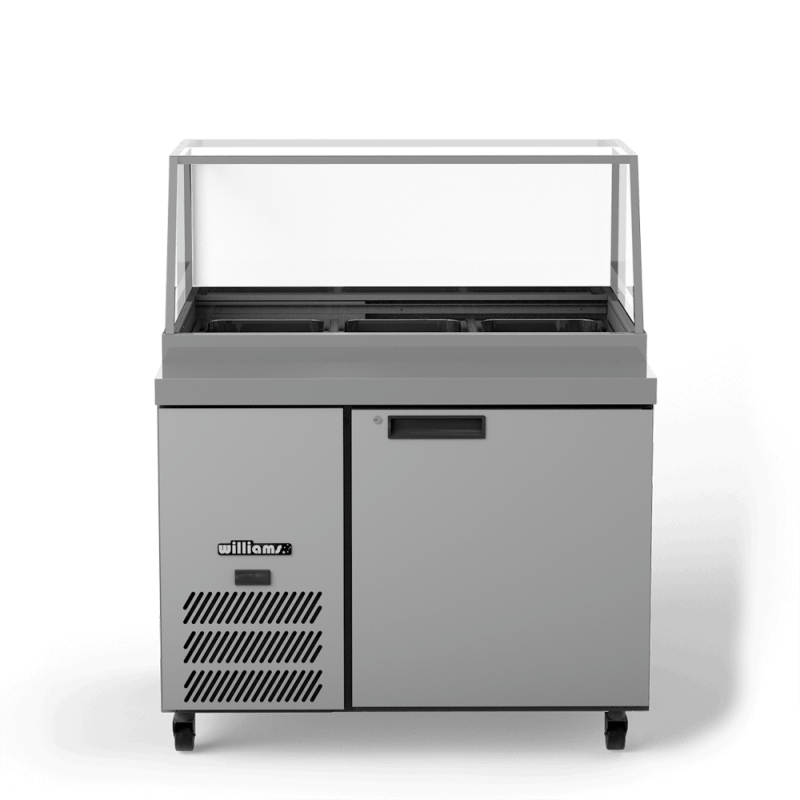 Banksia - One Door White Colorbond Prep Counter Refrigerator With Flat Blown Air Well - Without Canopy