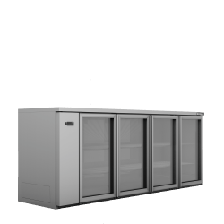  Cameo - Four Door Stainless Steel Remote Back Bar Counter Display Refrigerator