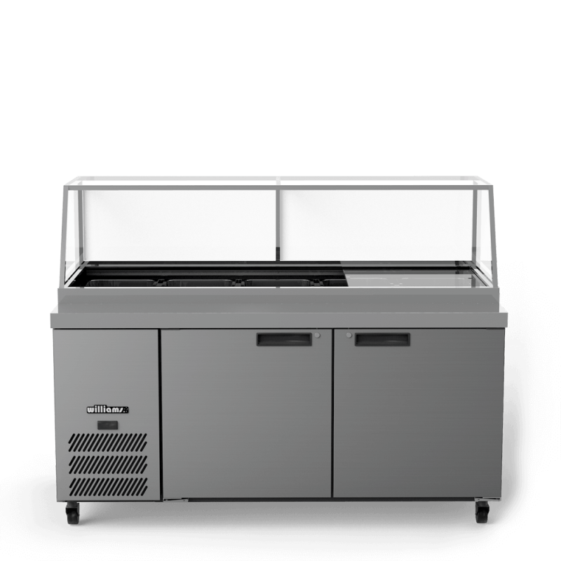 Banksia - Three Door White Colorbond  Prep Counter Refrigerator With Flat Blown Air Well - Without Canopy