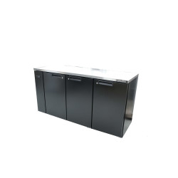 Cameo - Three Door Black Colorbond Remote Back Bar Counter Display Refrigerator