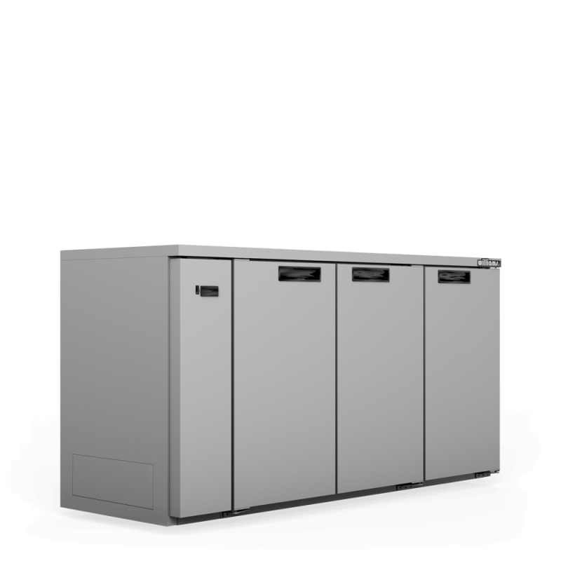 Cameo - Three Door Stainless Steel Remote Back Bar Counter Display Refrigerator