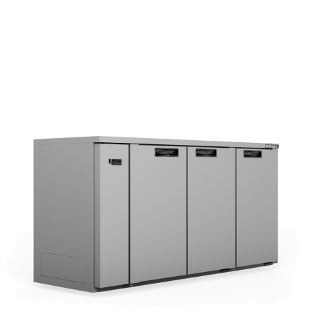 Cameo - Three Door Stainless Steel Remote Back Bar Counter Display Refrigerator