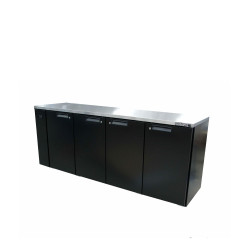 Cameo - Four Door Black Colorbond Remote Back Bar Counter Display Refrigerator