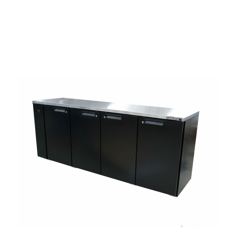 Cameo - Four Door Black Colorbond Remote Back Bar Counter Display Refrigerator