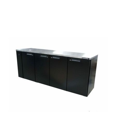 Cameo - Four Door Black Colorbond Remote Back Bar Counter Display Refrigerator