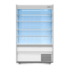 Gem Multideck - white open deck fridge with night blind