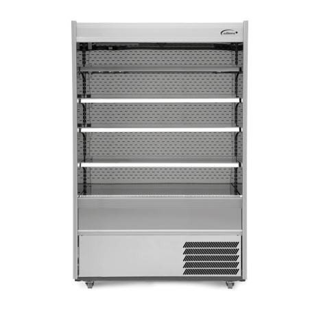 Gem Multideck - stainless steel open deck fridge with night blind