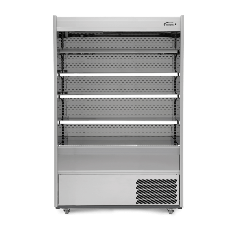 Gem Multideck - stainless steel open deck fridge with night blind