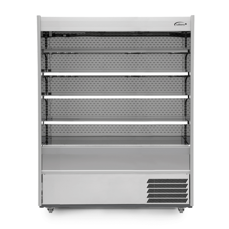 Gem Multideck - stainless steel open deck fridge with night blind