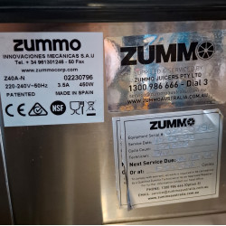 Used Zummo Z40A-N Benchtop Juicer Inbuilt Juicing Station include PFG Display Fridge - ST26UK271