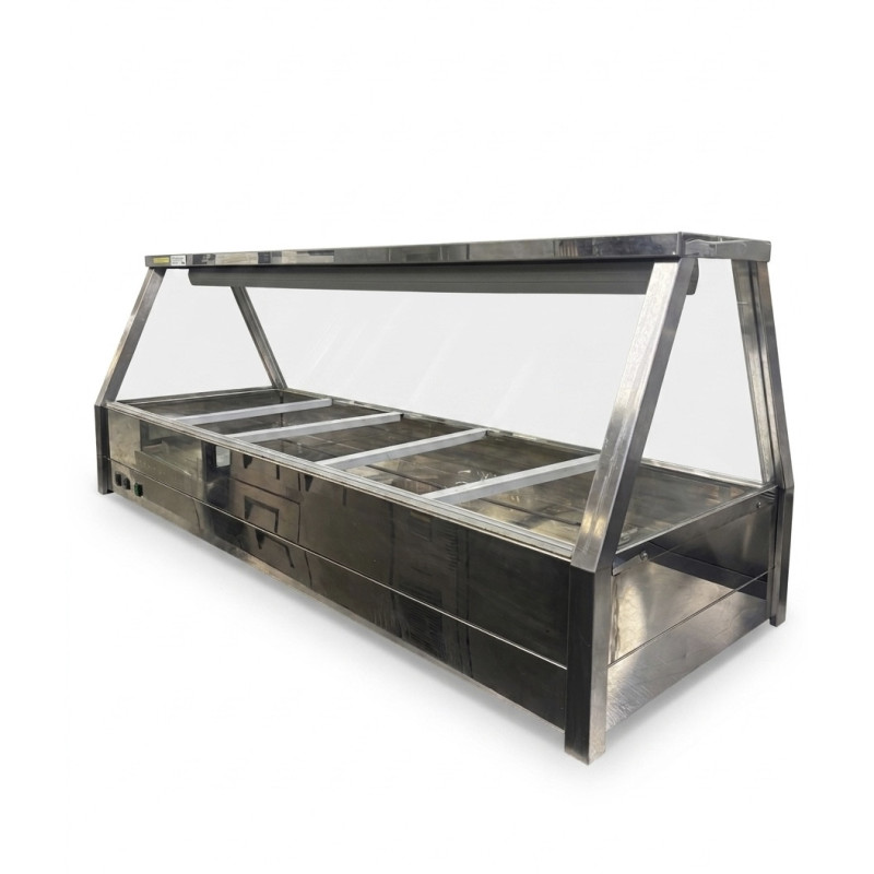 Used Roband E25 Straight Glass Hot Food Display Bar, 10 pans double row - ST26UK311