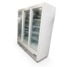 Used Orford FML50-B is a 3-door commercial upright glass display freezer - ST26UK302