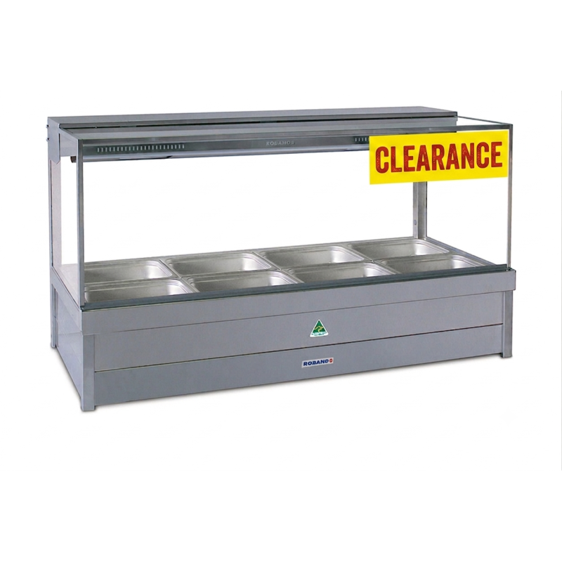 CLEARANCE Roband S26RD Square Glass Hot Food Display Bar