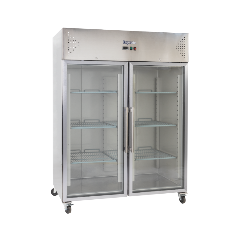 EXQUISITE - GSC1410G - COMMERCIAL KITCHEN UPRIGHT GASTRONORM CHILLERS WITH GLASS DOORS
