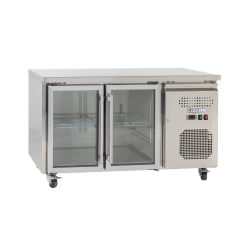 EXQUISITE - SSC260G - COMMERCIAL KITCHEN SNACK SIZE UNDER-BENCH CHILLER WITH GLASS DOORS