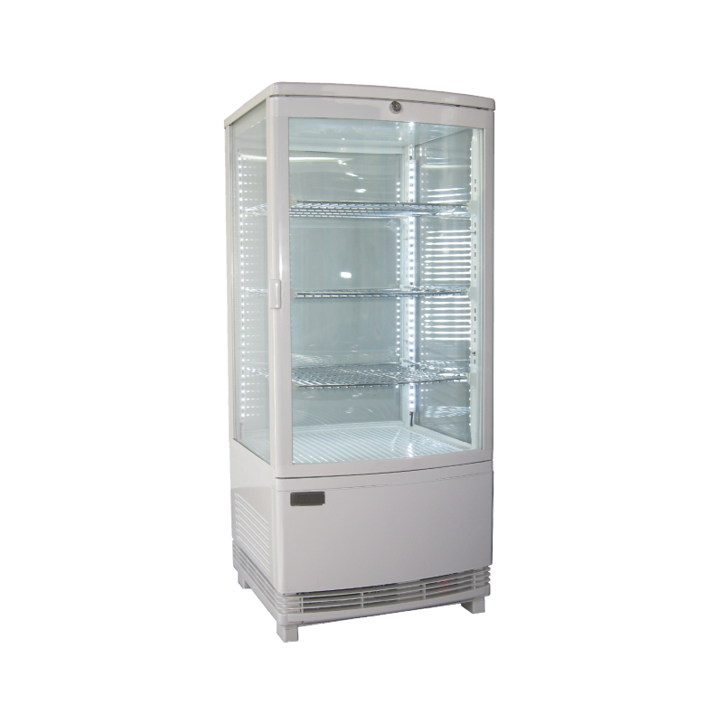 EXQUISITE - CTD78 White - 4-SIDED GLASS COUNTER TOP FRIDGE