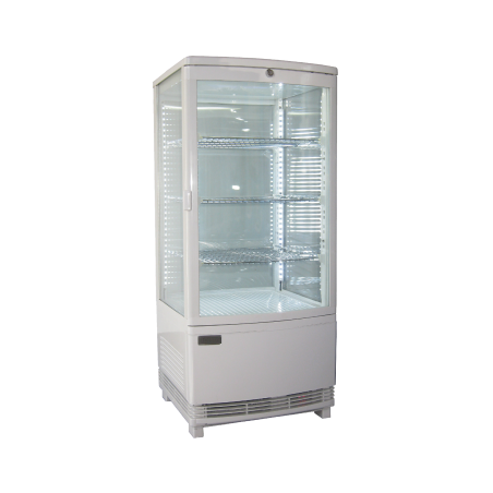 EXQUISITE - CTD78 White - 4-SIDED GLASS COUNTER TOP FRIDGE