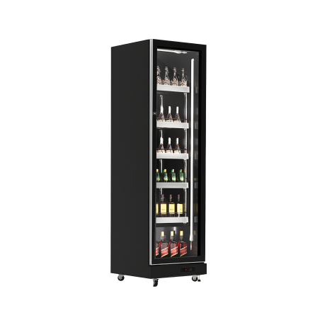 EXQUISITE - DC410 - ONE GLASS DOOR UPRIGHT FRIDGE WITH 3 COLOUR LED