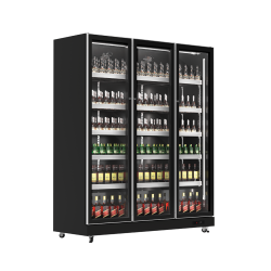 EXQUISITE - DC1100 - THREE GLASS DOORS UPRIGHT FRIDGE WITH 3 COLOUR LED
