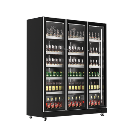 EXQUISITE - DC1100 - THREE GLASS DOORS UPRIGHT FRIDGE WITH 3 COLOUR LED