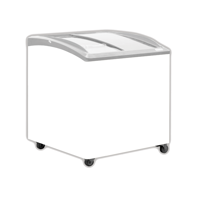 EXQUISITE - SD235K - CURVED GLASS CHEST FREEZER WITH LED