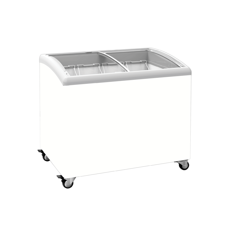 EXQUISITE - SD300 - CURVED GLASS CHEST FREEZER WITH LED