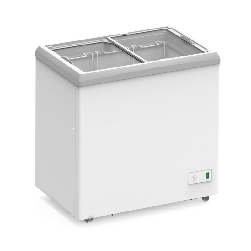 EXQUISITE - SD117 - FLAT GLASS CHEST FREEZER WITH LED
