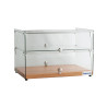 EXQUISITE - CD50 Walnut/Black - FLAT GLASS AMBIENT COUNTER TOP DISPLAY