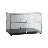 EXQUISITE - CD50 Walnut/Black - FLAT GLASS AMBIENT COUNTER TOP DISPLAY