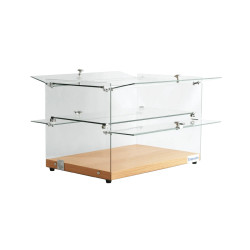 EXQUISITE - CD50 Walnut/Black - FLAT GLASS AMBIENT COUNTER TOP DISPLAY