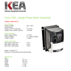 Cyclo CVSD-075-11 (IP66) - Single Phase Variable Motor Speed Controller IP66-rated