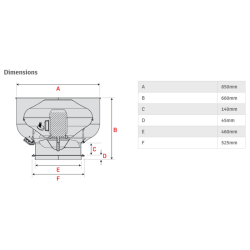 15" Vertical Exhaust Canopy Motor, Single Phase, 240V, 0.75 KW, 1 HP  Model: V38-754-SP
