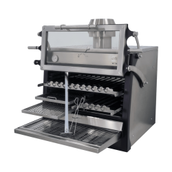 Never Used Pira 90 Lux ED Charcoal Oven Silver + black stand - ST27UK063