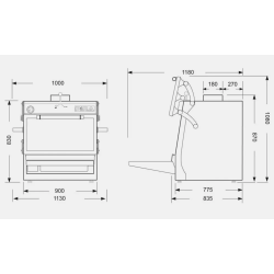 Never Used Pira 90 Lux ED Charcoal Oven Silver + black stand - ST27UK063