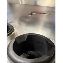 Used B+S Black UFWWD-2 Gas Two Hole Deluxe Waterless Wok Table - ST27UK064