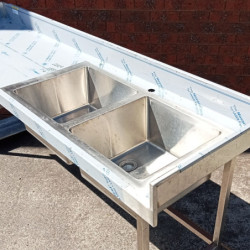 Never Used Stainless Steel Double Sink D